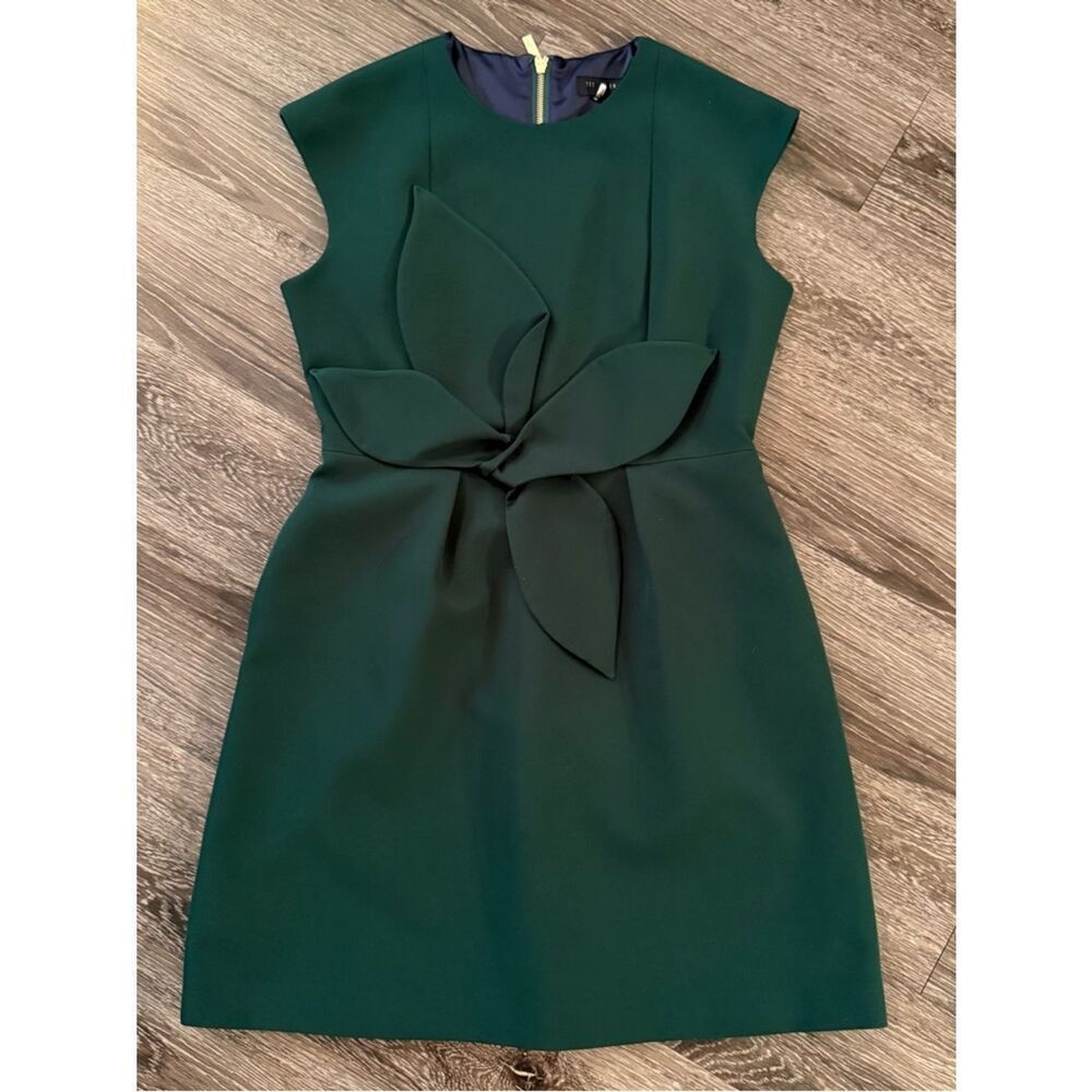 Ted Baker Polly Structured Bow Minidress in Hunter Green